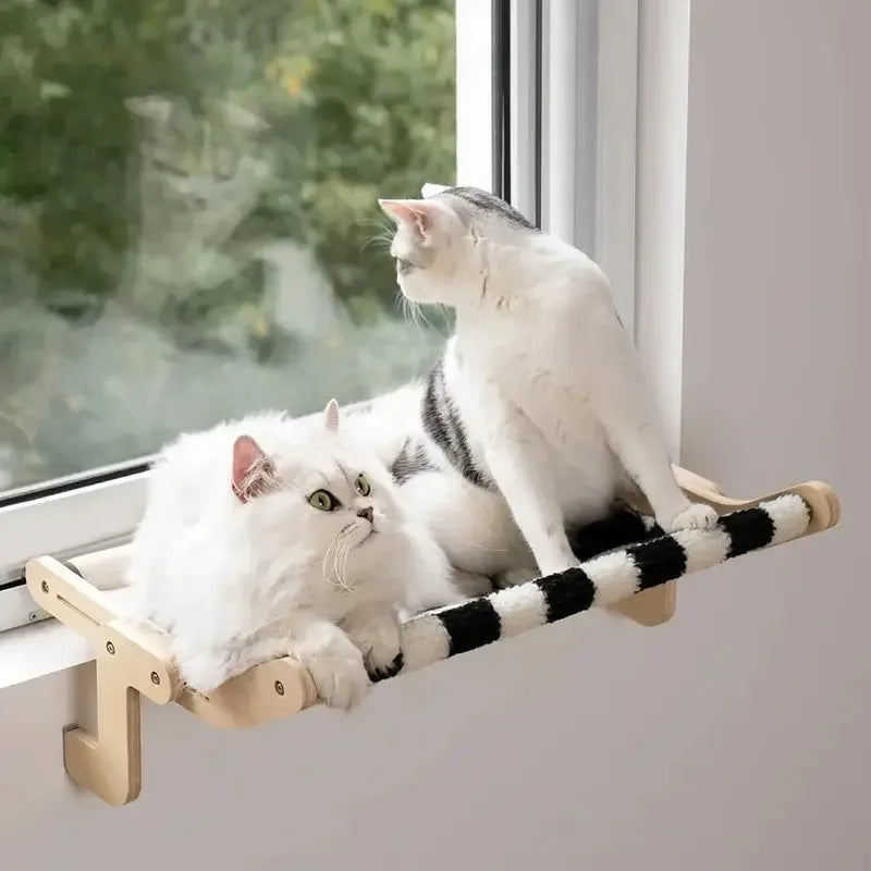 Hamac De Fenêtre En Bois Pour Chat – Perchoir Suspendu