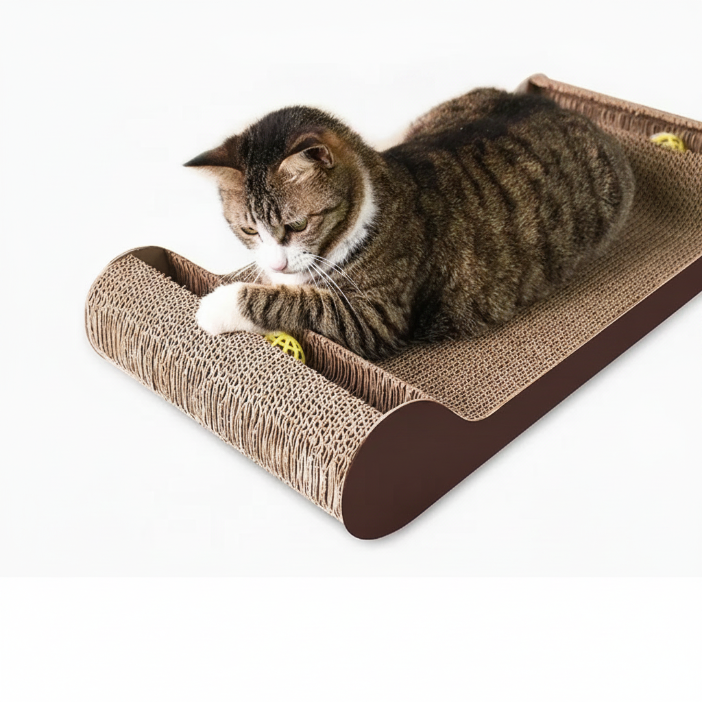 Chat sur le griffoir lounge Félia