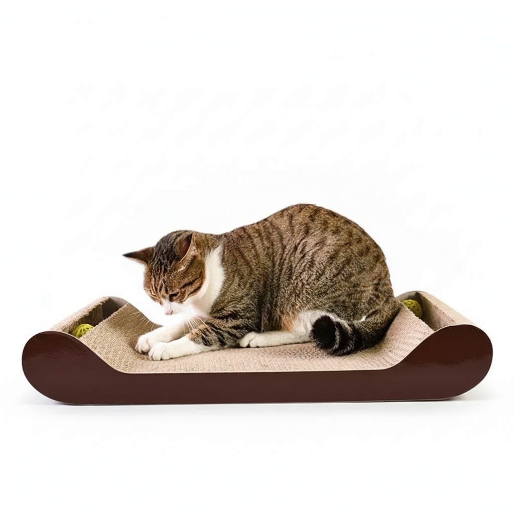 Griffoir lounge en carton ondulé pour chat